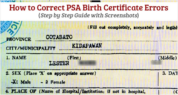 How To Correct PSA Birth Certificate Errors Wrong Spelling Or Entry 